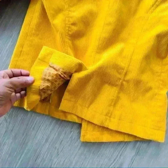 LIZ CLAIBORNE YELLOW CORDUROY SPRING JACKET SIZE  S - Picture 11 of 16